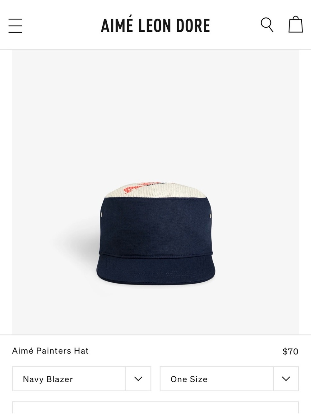 Aime Leon Dore painters pillbox  Cap NWT (in bag from LA STORE) - Picture 4 of 6